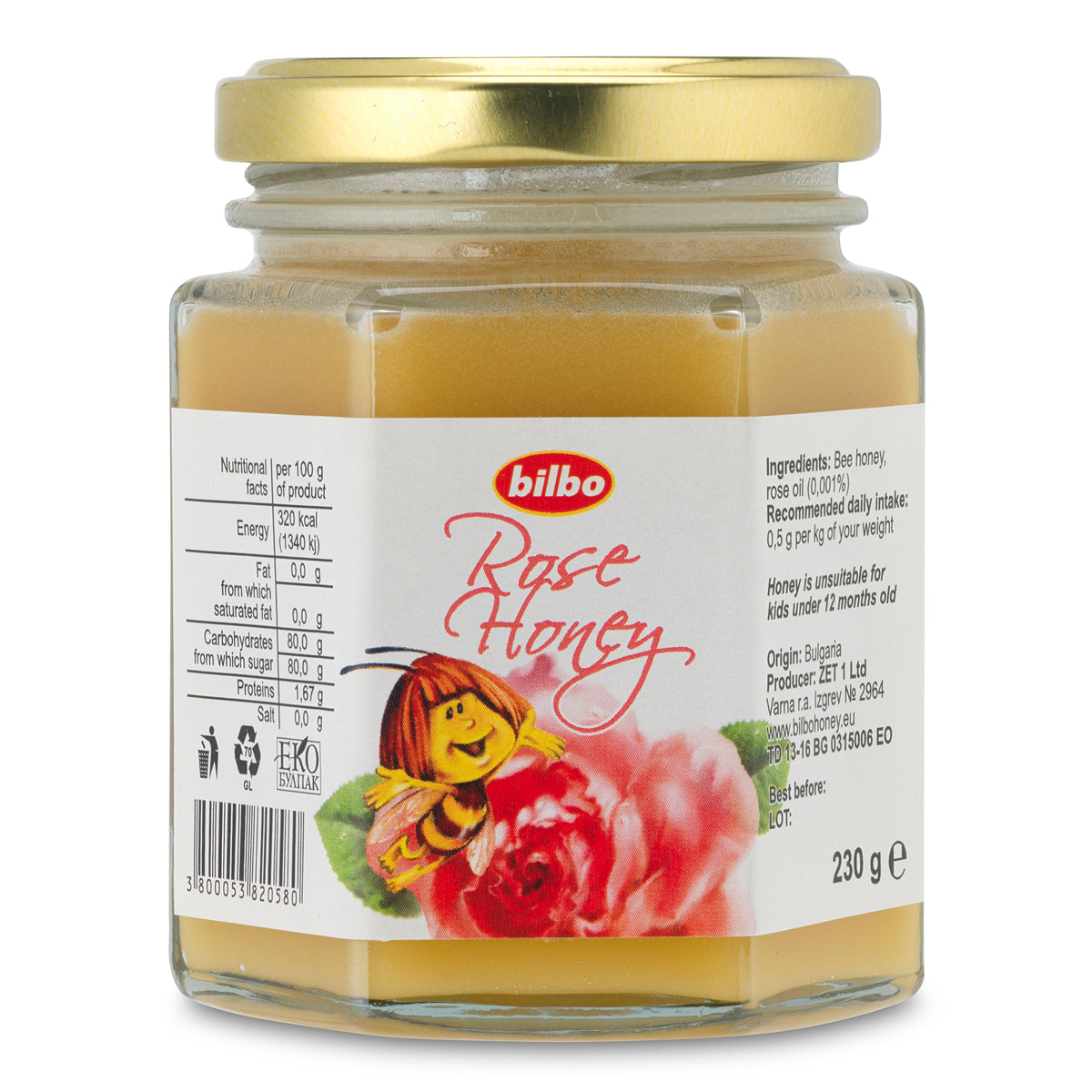 Bilbo miel de rose cru • 230 g