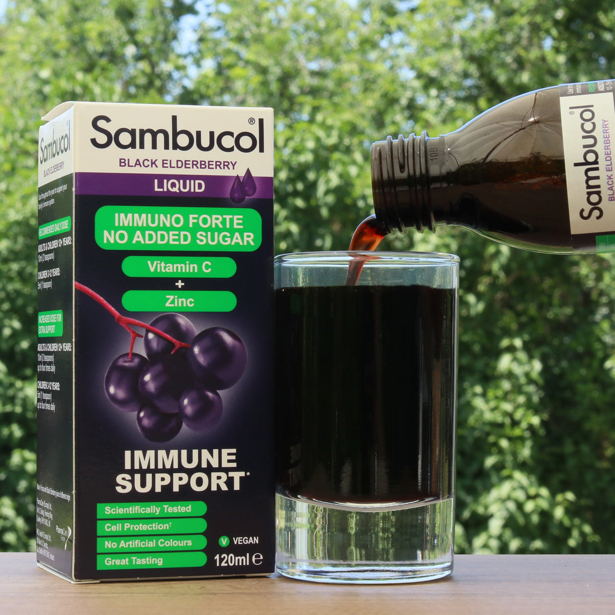 Sirop de sureau noir Sambucol, sans sucre • 120 ml