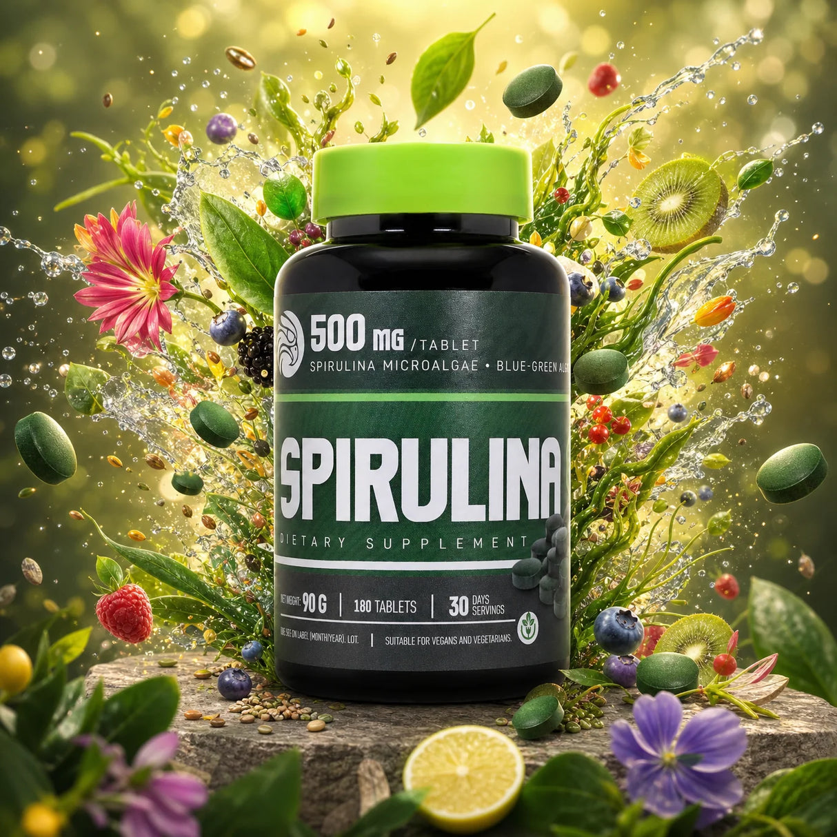 Mannavita Spiruline comprimés 500 mg • 180 pcs.