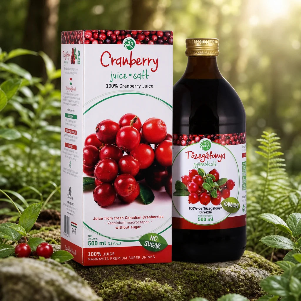 Mannavita Jus de canneberge 100 % pur pressé • 500 ml