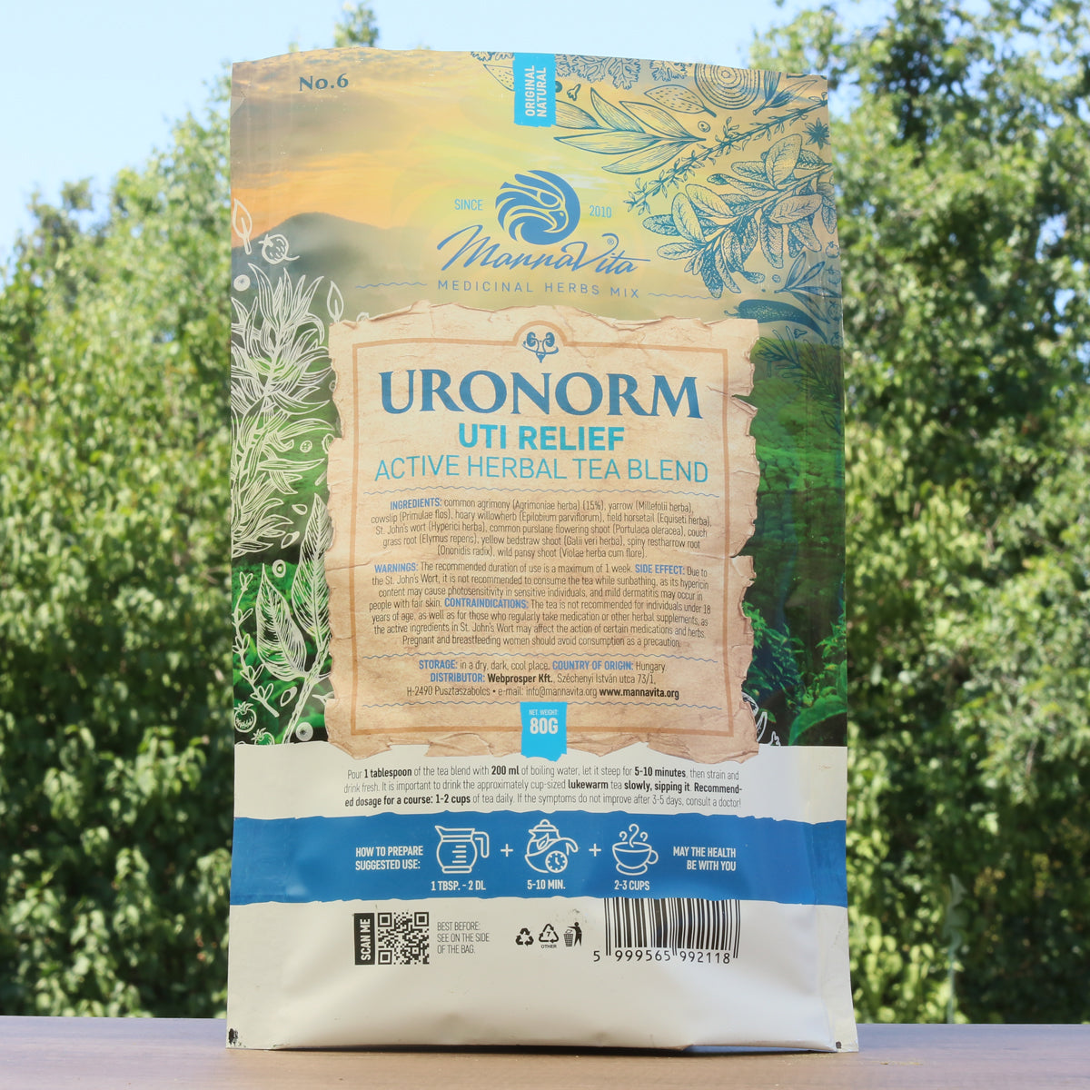 URONORM Mélange actif de tisane aux plantes pour soulager les infections urinaires (UTI) • 80g